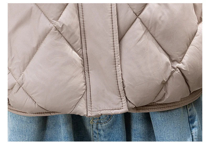 Korean Style Hooded Vest – Warm Down Cotton for Women